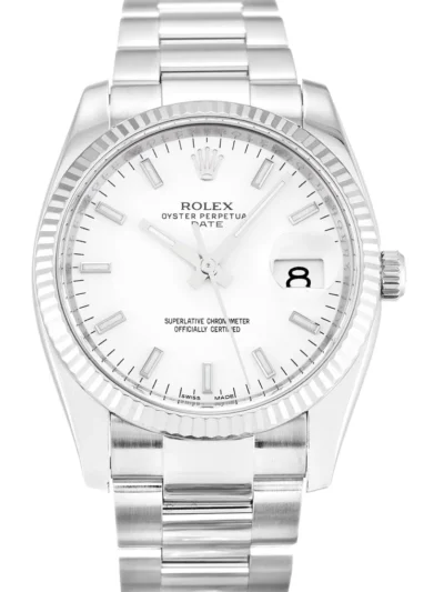Rolex Oyster Perpetual Date 34mm White Dial 115234