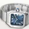 Cartier Santos de Cartier Men Automatic Blue Stainless Steel Watch WSSA0030