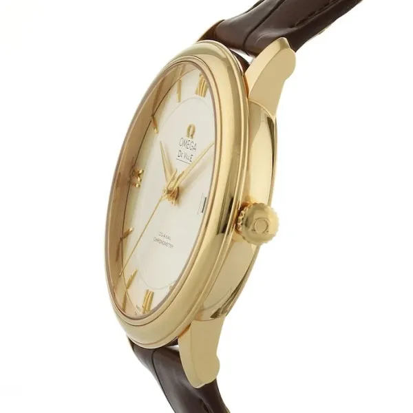 Omega De Ville Men Automatic Silver Leather Watch O42453402002001
