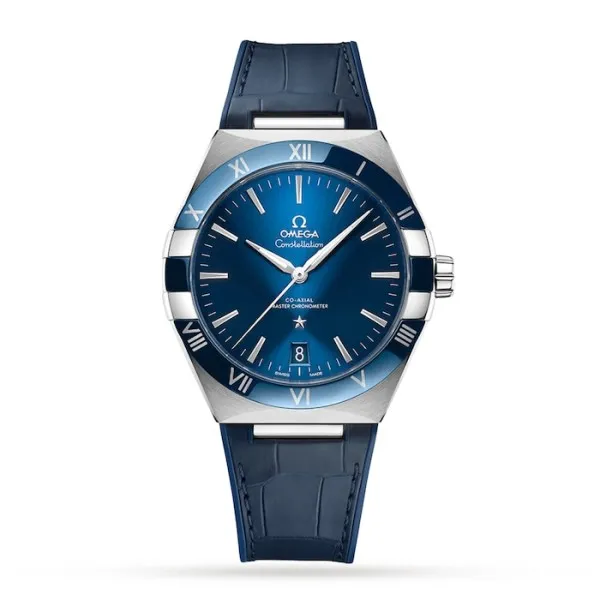 F0A389E3-15CE-8284-EA75-0959B52C50D5.webp Omega Constellation Men Automatic Blue Leather Watch O13133412103001