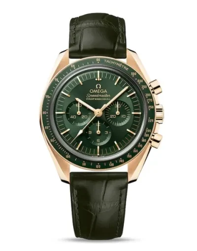 Omega Speedmaster Men Automatic Green Leather Watch O31063425010001