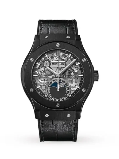 Hublot Classic Fusion Men Automatic Black Alligator Watch 547.CX.0170.LR