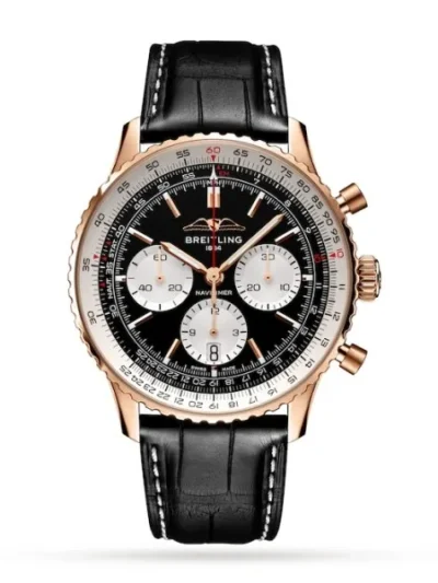 Breitling Navitimer Men Automatic Black Alligator Watch RB0138211B1P1