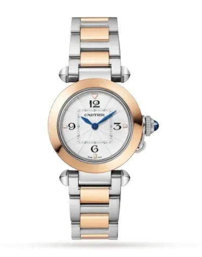 Cartier Pasha de Cartier Women Quartz Silver Stainless Steel   18ct Rose Gold Watch W2PA0007