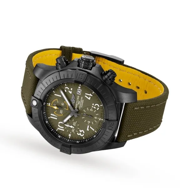 Breitling Avenger Men Automatic Green Leather Watch V13317101L1X2