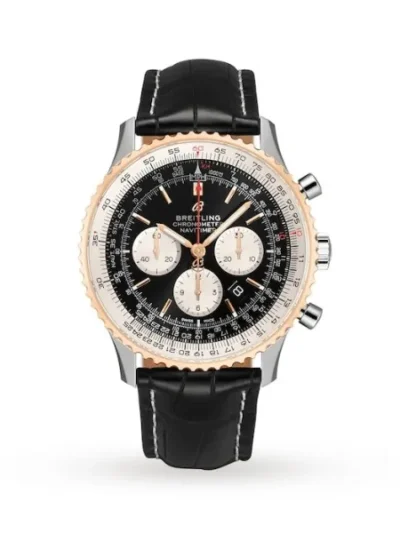 Breitling Navitimer Men Automatic Black Leather Watch UB0127211B1P2